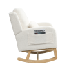 [Video] Welike 27.5 "W Modern Accent High Back Living Room Casual Armchair Rocker with One Lumbar Pillow, Two Side Pockets,Teddy White (Ivory)