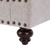 Chenille modern Upholstered Sofas 1 Seater Couches with Nails and Armrests (White)