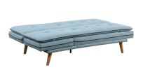 ACME Savilla Adjustable Sofa, Blue Linen & Oak Finish 57162