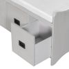 TREXM Movable Cushion Storage Bench with Drawers and Backrest for Entryway and Living Room (Gray Wash)
