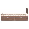 Modern Design Twin Size Platform Bed Frame with 2 Drawers for Walnut Color