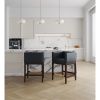 Manhattan Comfort Kingsley 34 in. Black and Dark Walnut Beech Wood Counter Height Bar Stool