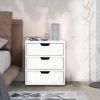 Bedside table with wireless charging station, bedside table with lockers and storage drawers, bedside table sofa coffee table, white