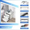 Bedside table with wireless charging station, bedside table with lockers and storage drawers, bedside table sofa coffee table, white