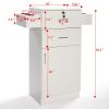 3-Layer Beauty Salon Storage Cabinet Hairdressing Tool Styling Station w/ 6 Hair Dryer Holders;  2 Drawers and 1 Cabinet